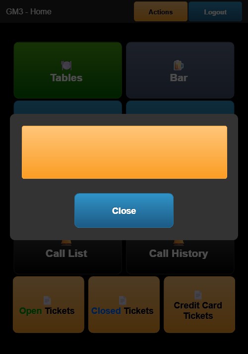 Actions Menu